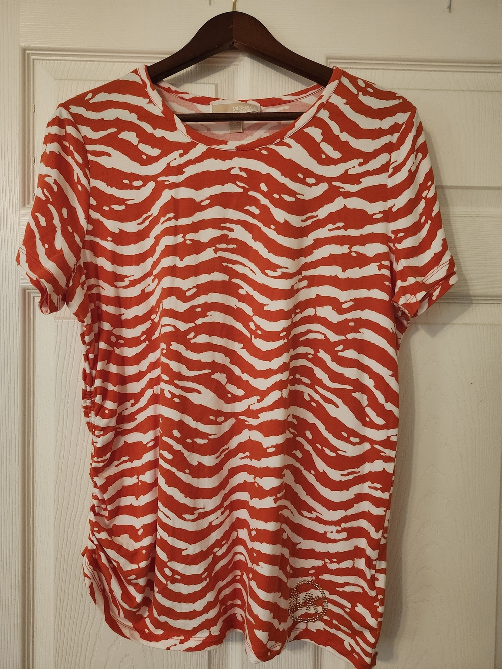 Michael Kors Orange and White Logo Top - Picture 2 of 6